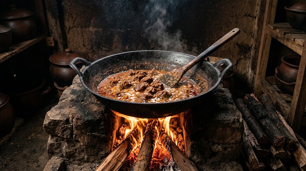 Rahasia Rendang Kayu Bakar Payakumbuh: Kenapa Santan Kelapa Tua Tidak Pecah Meski Diaduk 8 Jam?